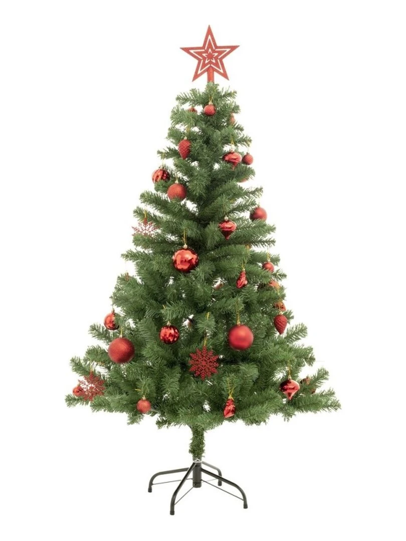 Sapin de Noël décoré 150 cm Vert