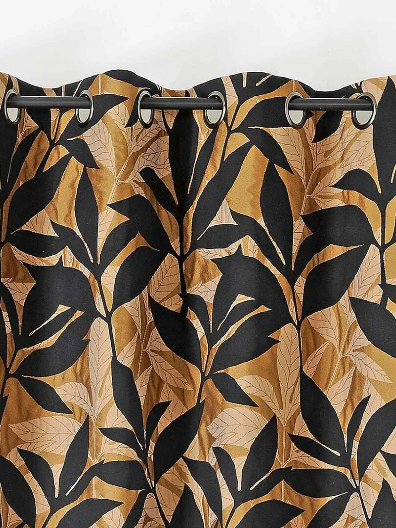 Rideau d'ameublement aux feuillages exotiques Jaune