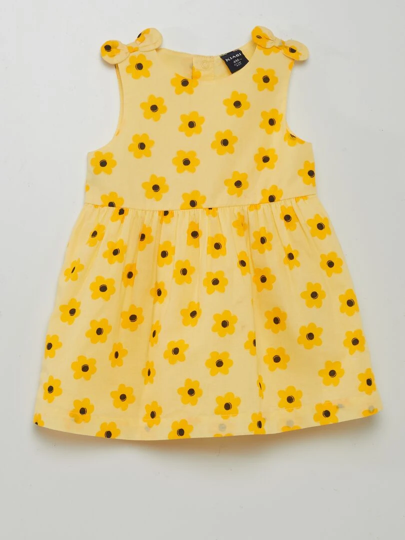 Robe sans manches à motif Jaune