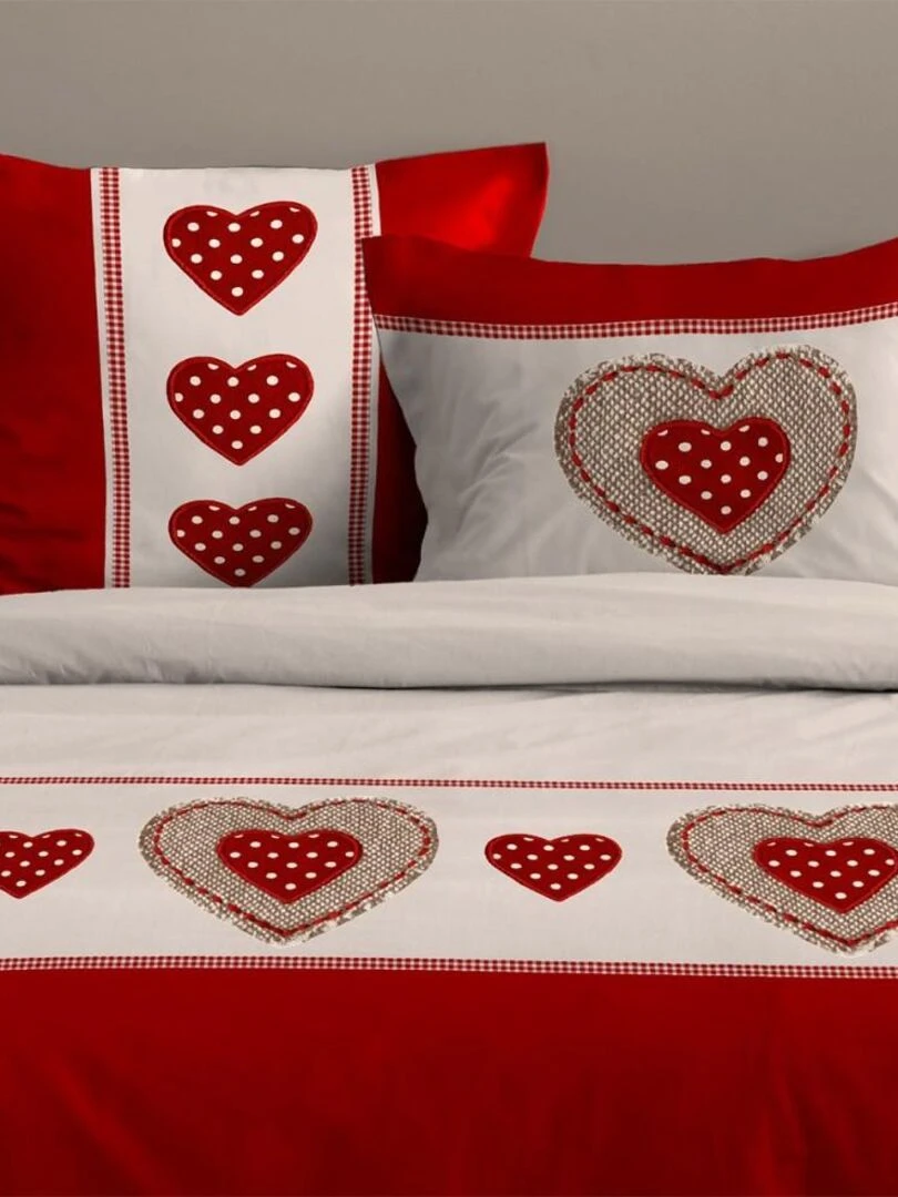 Housse de couette  Marianne + taie(s) coton 57 fils   Rouge