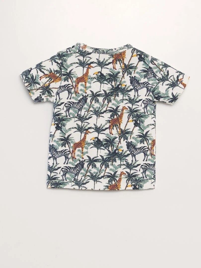 Ensemble t shirt + short fantaisie   2 pièces   Vert