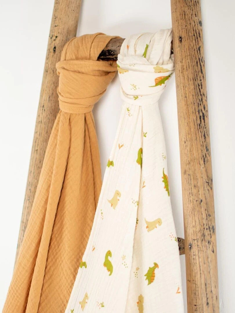 Maxi lange en gaze de coton  Dino   Ecru