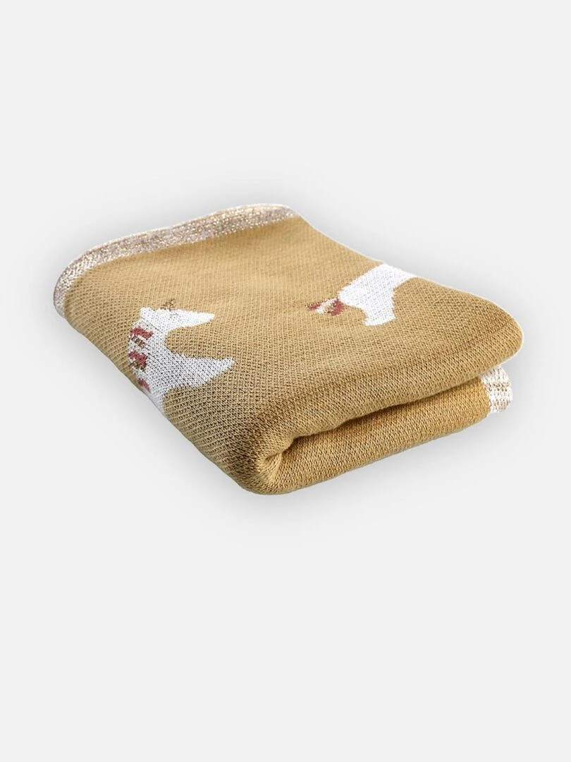Couverture tricot Lina & Joy 75x100cm Noukie's Jaune
