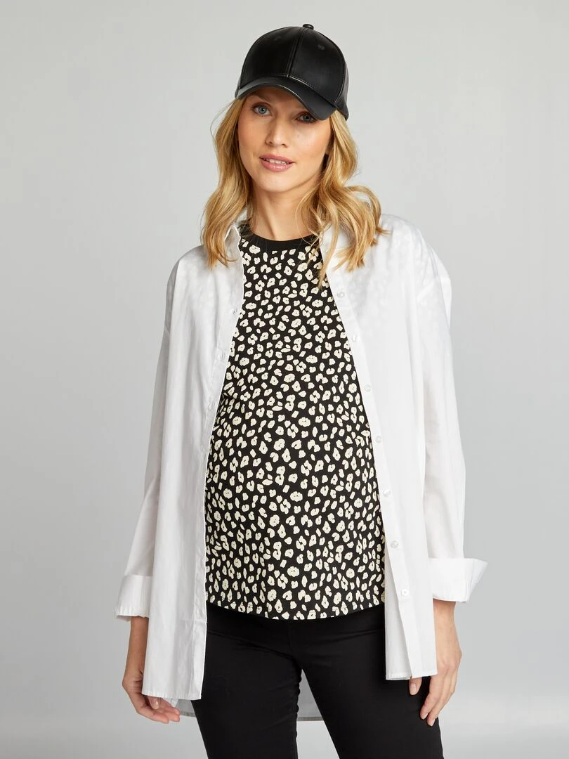 Chemise oversize de maternité blanc