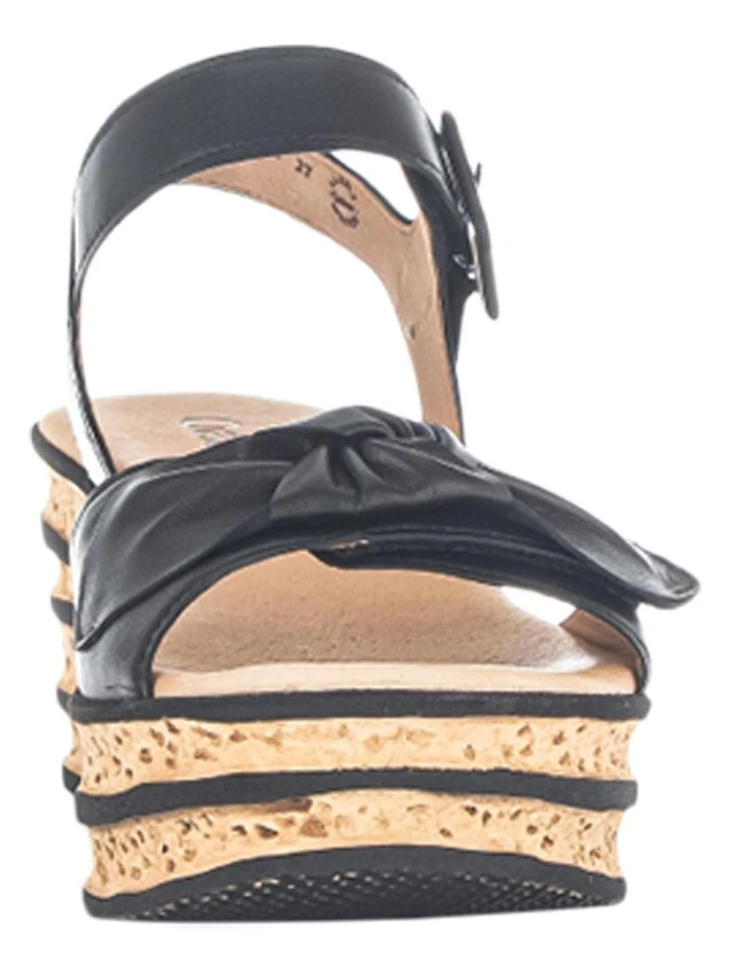 Sandales Cuir Compensé Gabor Lammnappa   Noir