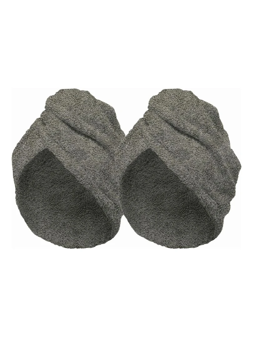 Lot de 2 Serviette Sèche Cheveux Vert/Gris Gris Vert