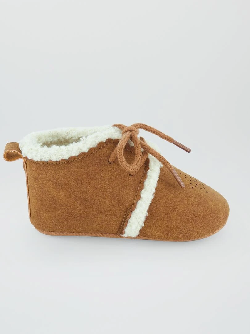 Bottines en daim fourrée Camel
