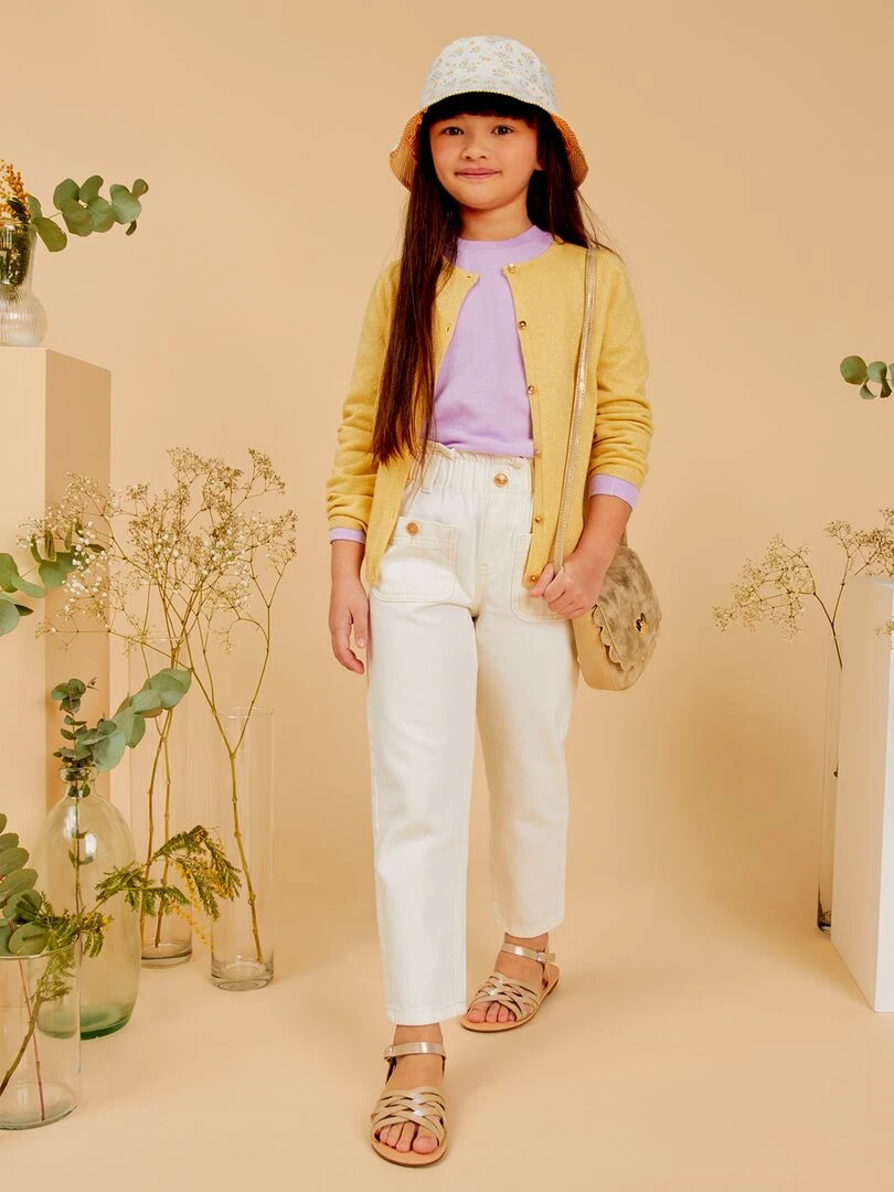 Jean mom fit Blanc