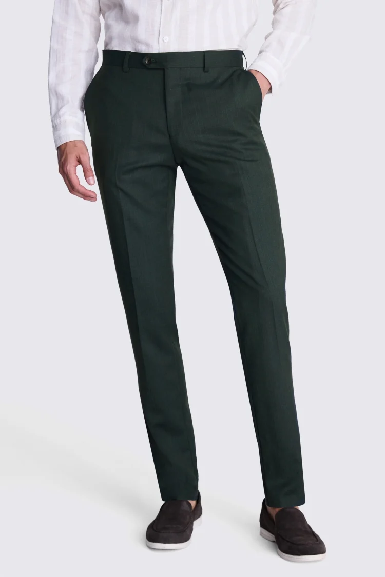 Italian Tailored Fit Green Half Lined Trousers Buy Online at Moss