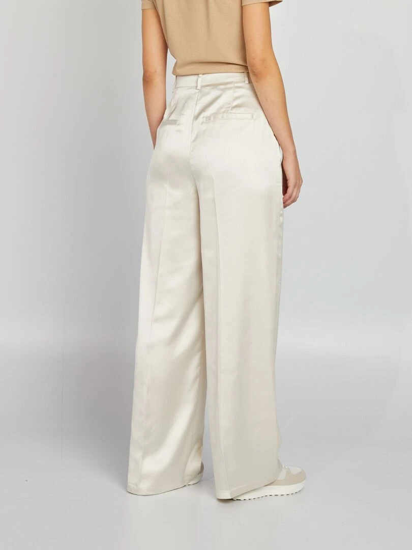 Pantalon en satin   Blanc