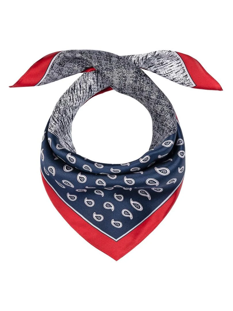 Carré de soie Piccolo Flam Bleu marine