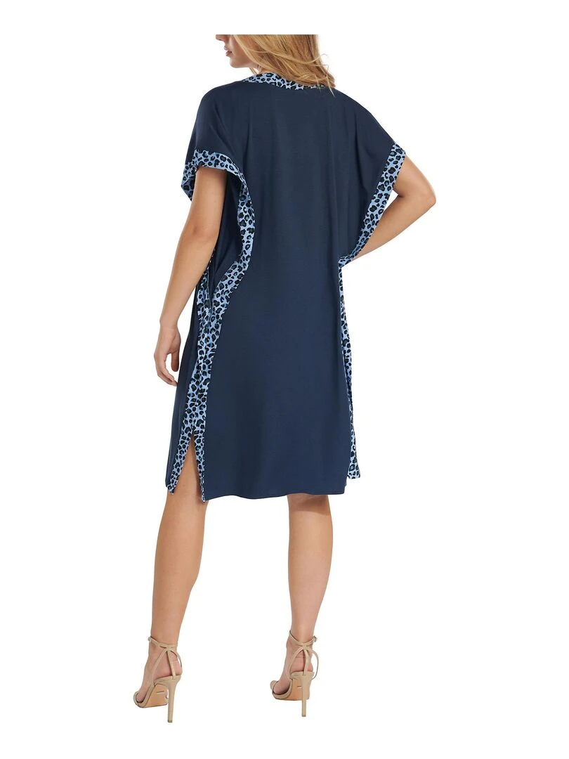 Caftan de plage mi long Veracruz   Bleu