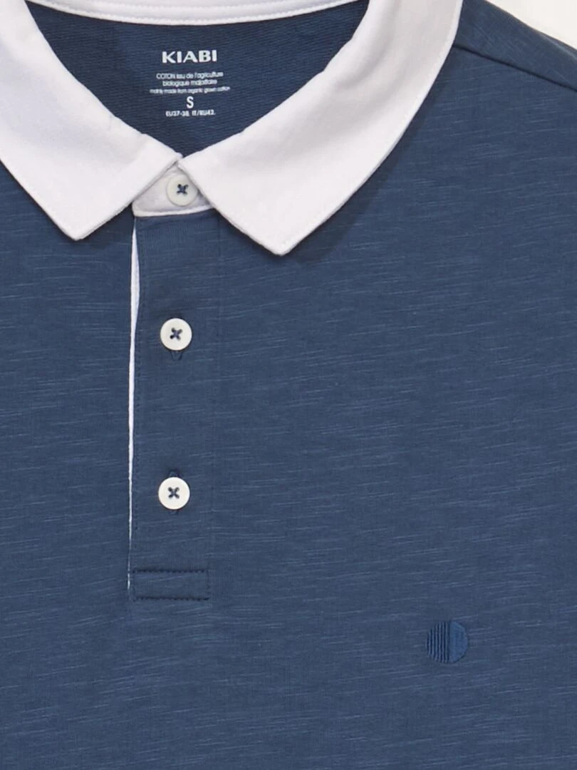 Polo en jersey Bleu