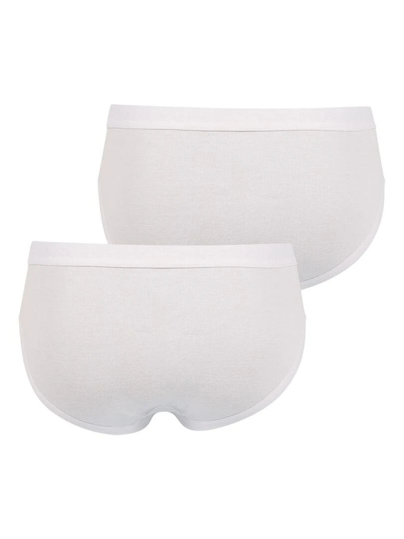 Lot de 2 slips taille haute ouverts homme Coton Bio   Blanc