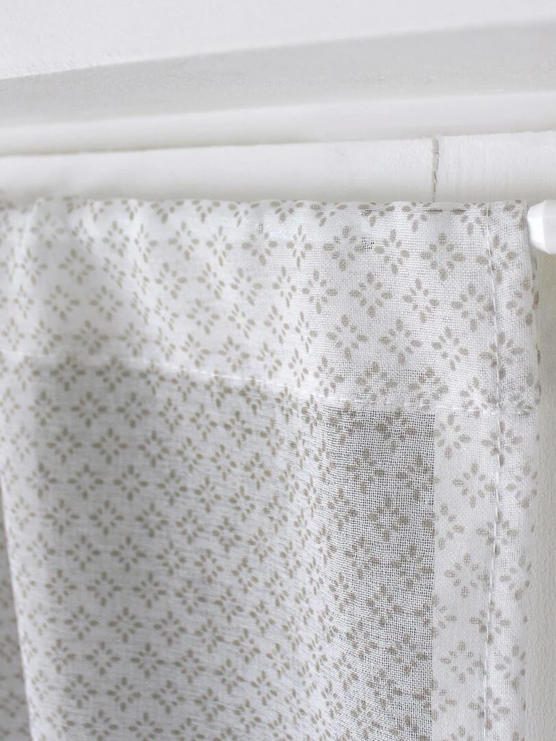 Paire de vitrages à pois   Beige