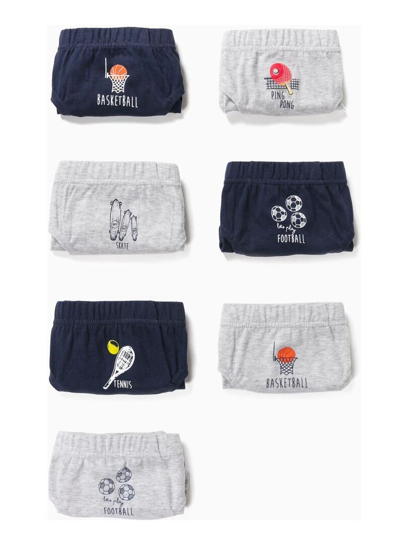 7 slips garçon 'Sports' Multicolore
