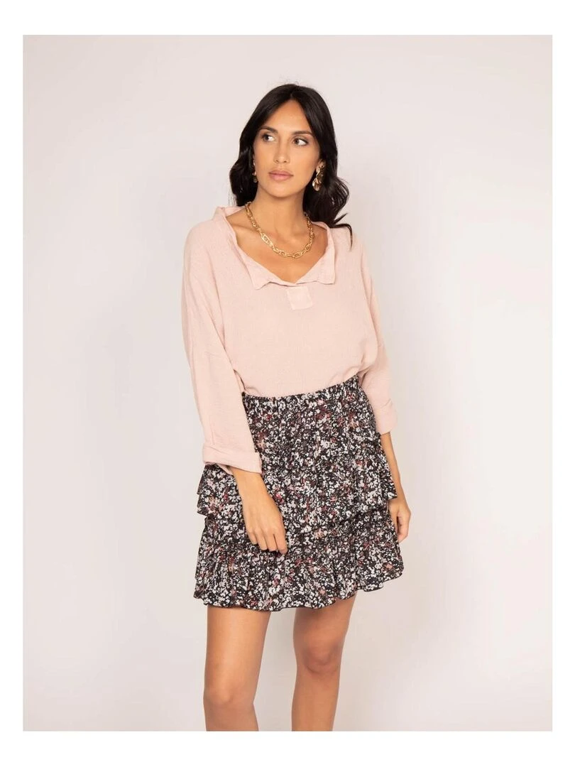 Blouse manches 3/4 FIORETA Rose