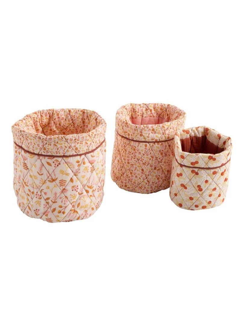 Panières gigognes en coton rose SAUTHON Rose