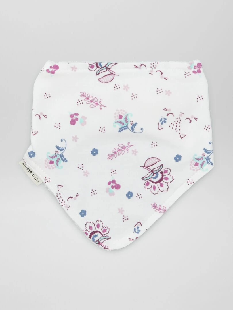 Lot de 3 bavoirs Rose/blanc/violet