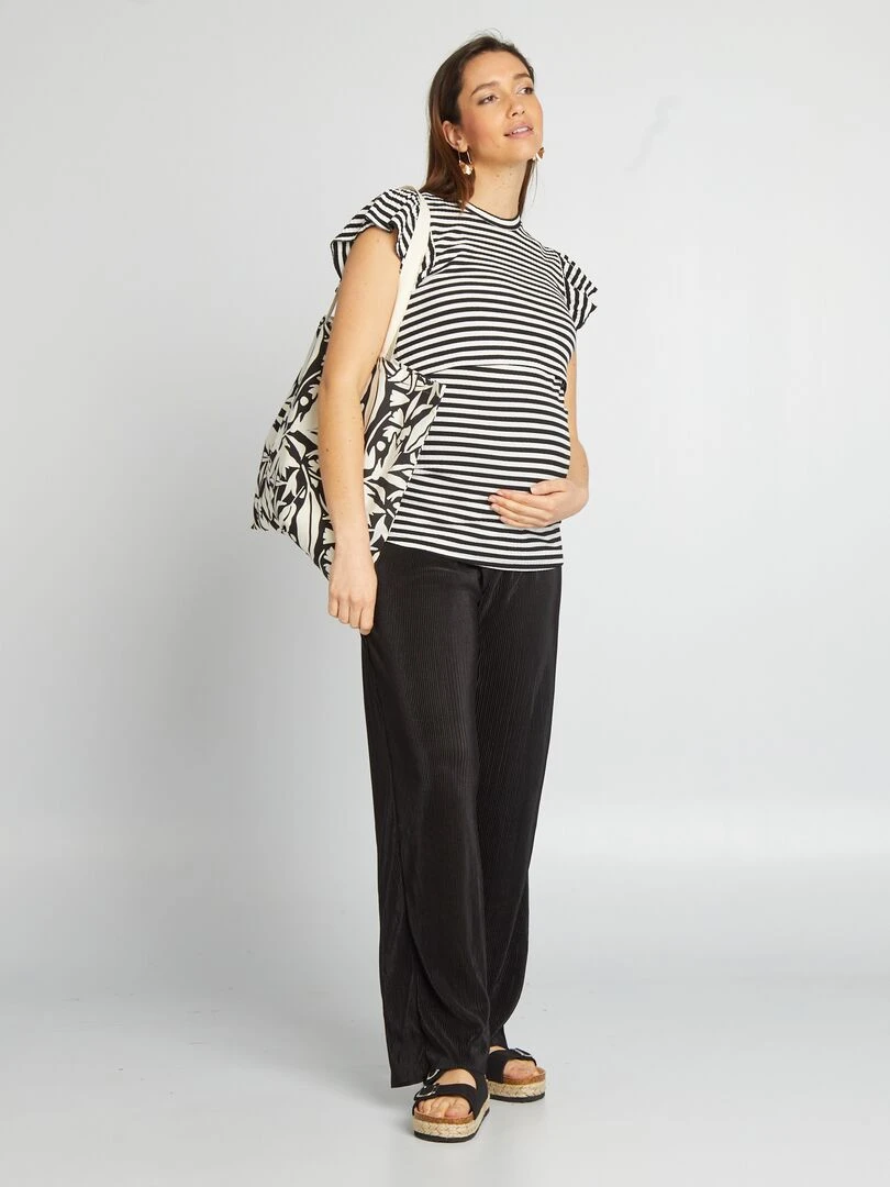 T shirt d'allaitement 'Only'   Noir/Blanc