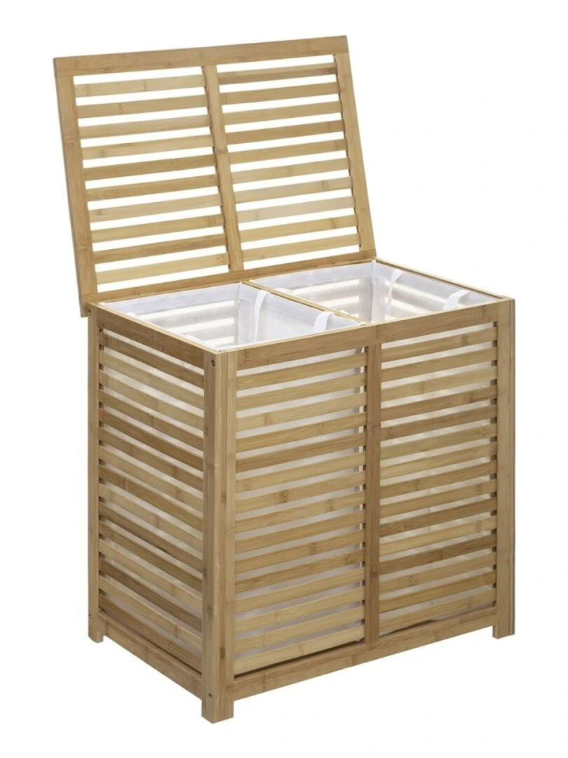 Panier à linge double Sicela bambou Beige