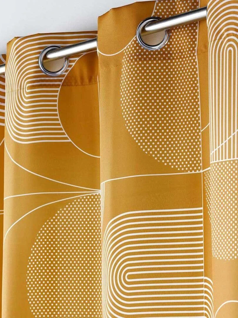 Lot de 2 rideaux Esquisse   Jaune