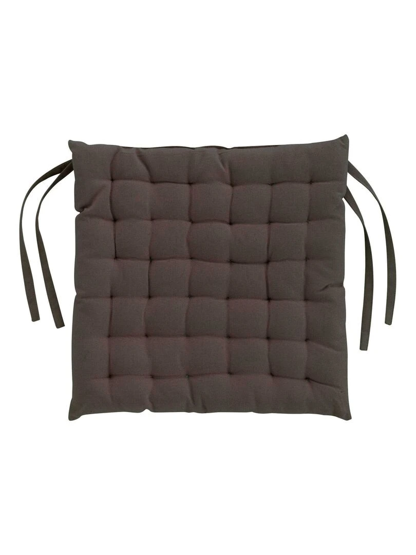 Galette de chaise matelassee 38 x 38 cm Cafe creme Marron