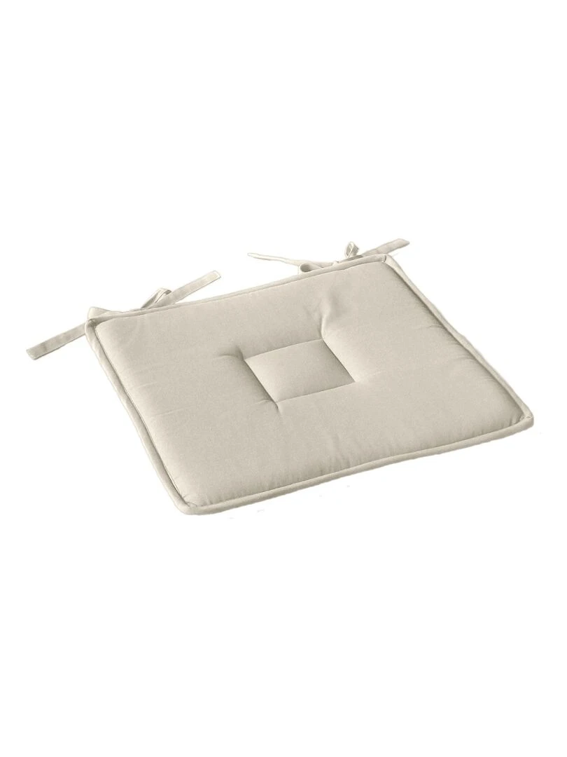 Galette plate unie avec passepoil et nouettes Ecru