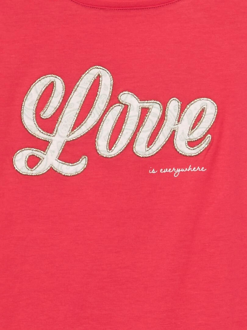 T shirt imprimés manches longues Rose