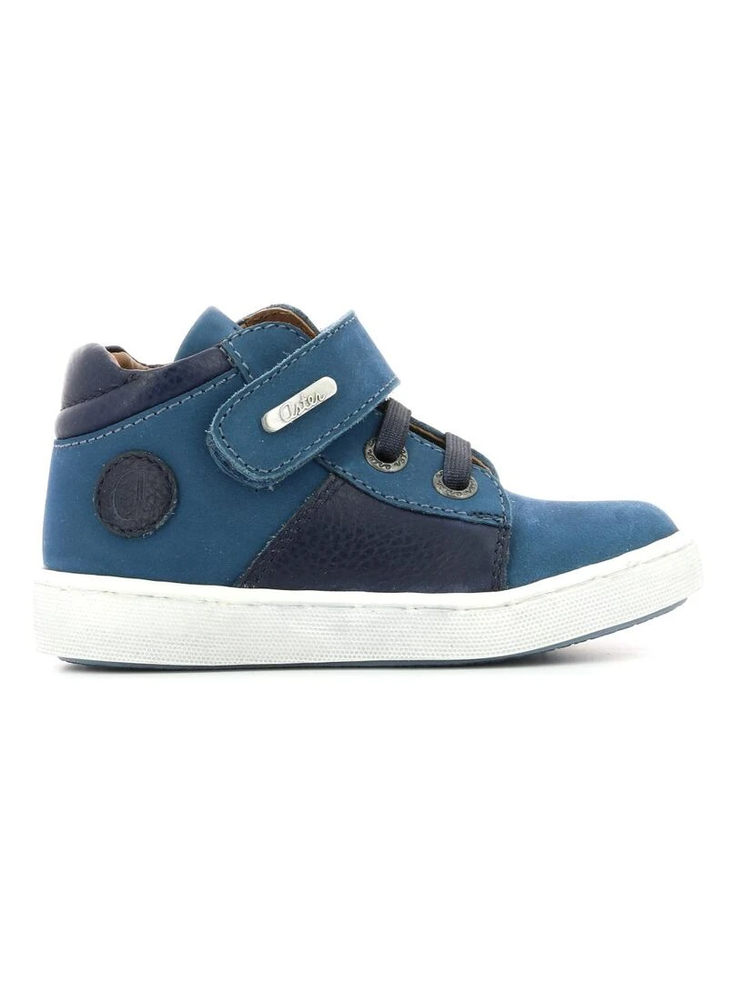 Sneakers hautes Cuir Soubi Bleu turquoise