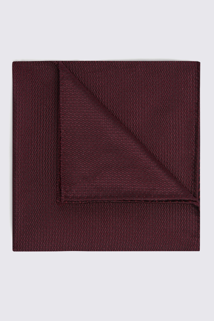 Burgundy Silk Semi-Plain Pocket Square Buy Online at Moss