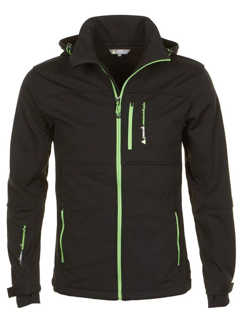 Blouson softshell homme CANNE PEAK MOUNTAIN Noir Vert