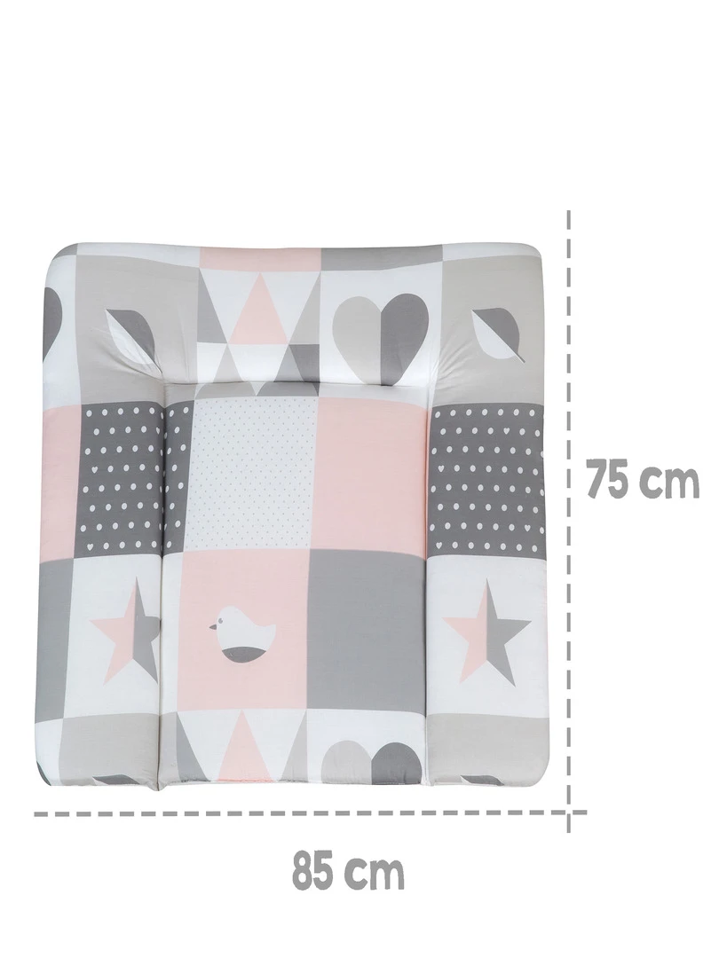 ROBA Matelas À Langer "Happy Patch Rose" 85x75 Revêtu De PU Rose