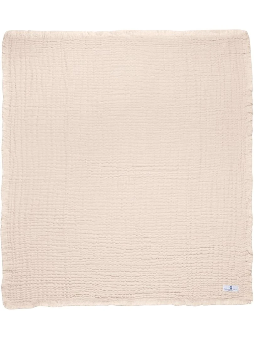 Couverture mousseline avec franges bebe respirante 4en1   Saumon