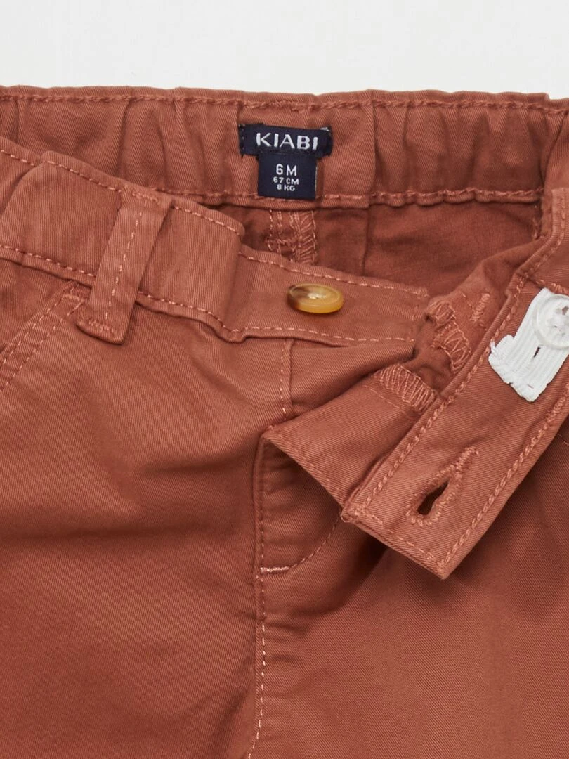 Pantalon chino uni   Marron