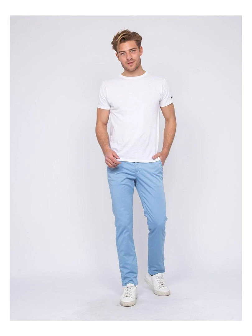 Pantalon chino CALES   Bleu ciel