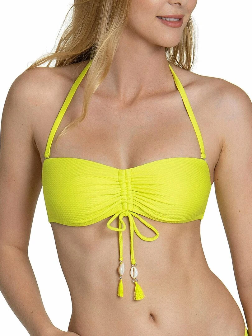 Haut maillot de bain bandeau sans armatures Ibiza Jaune