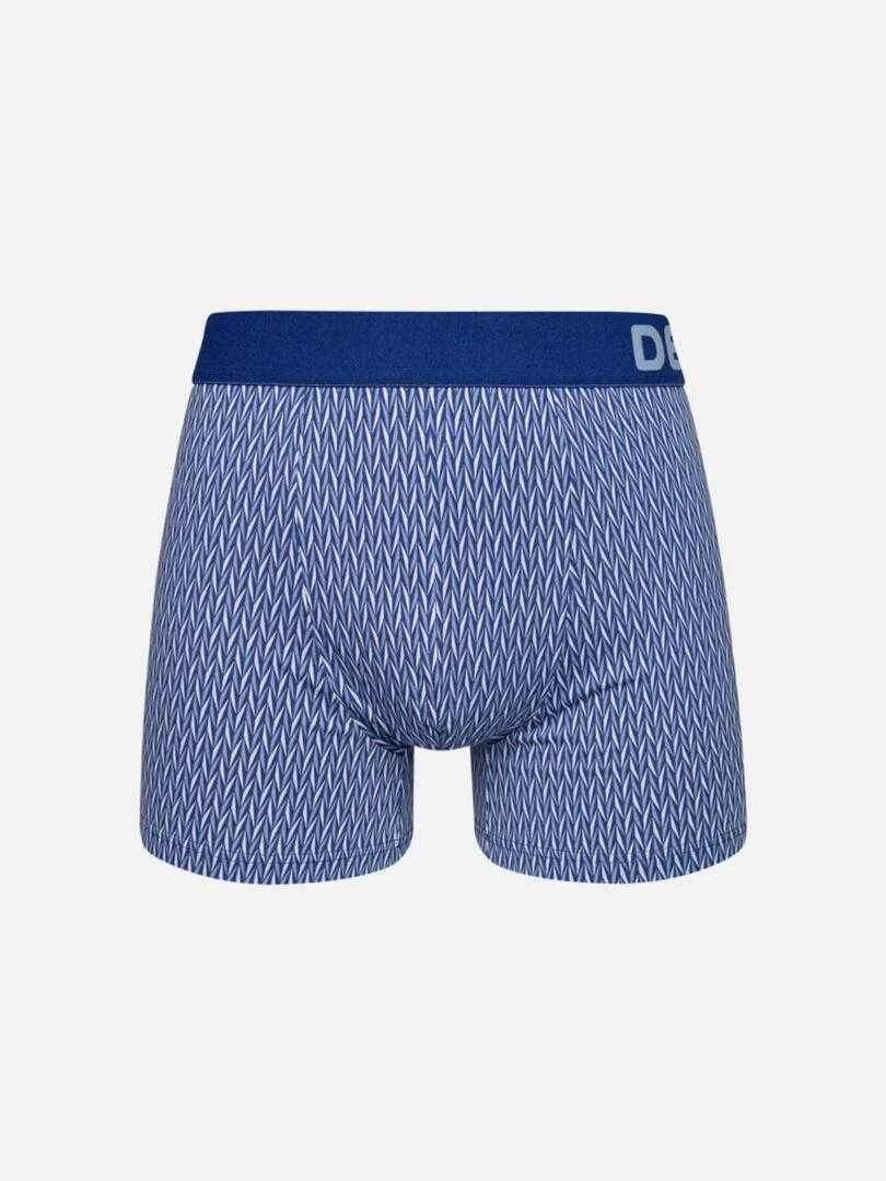 Boxer Homme Motif Jacquard Bleu & Gris Bleu Gris