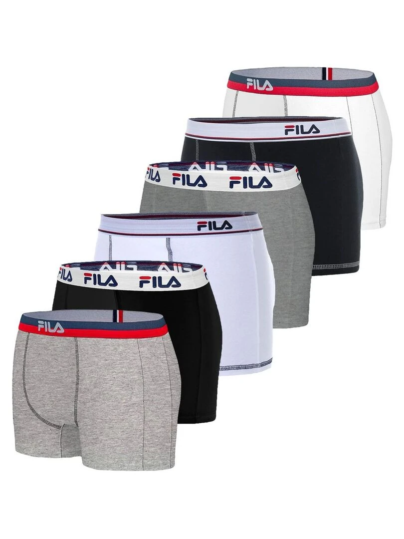 Pack Surprise de 6 Boxers coton homme Fila Noir