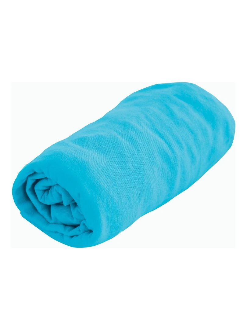 Drap housse uni en jersey Bleu turquoise