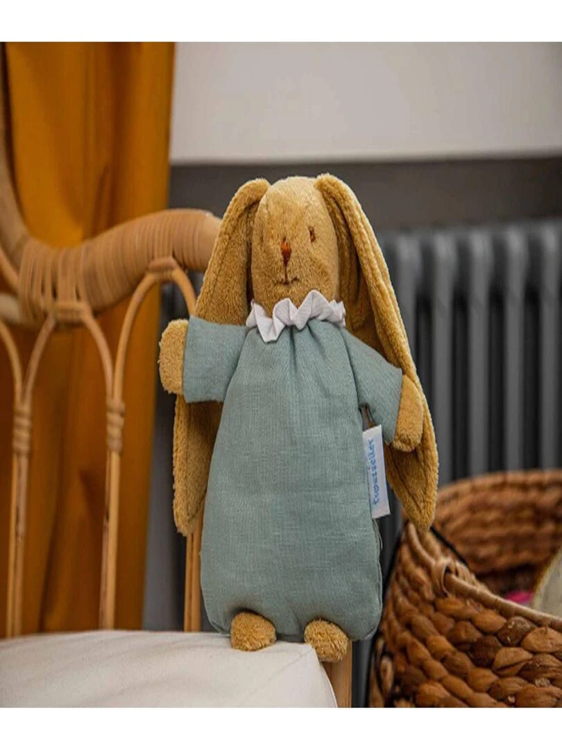 Peluche lapin nid d'ange vert céladon (20 cm) Blanc