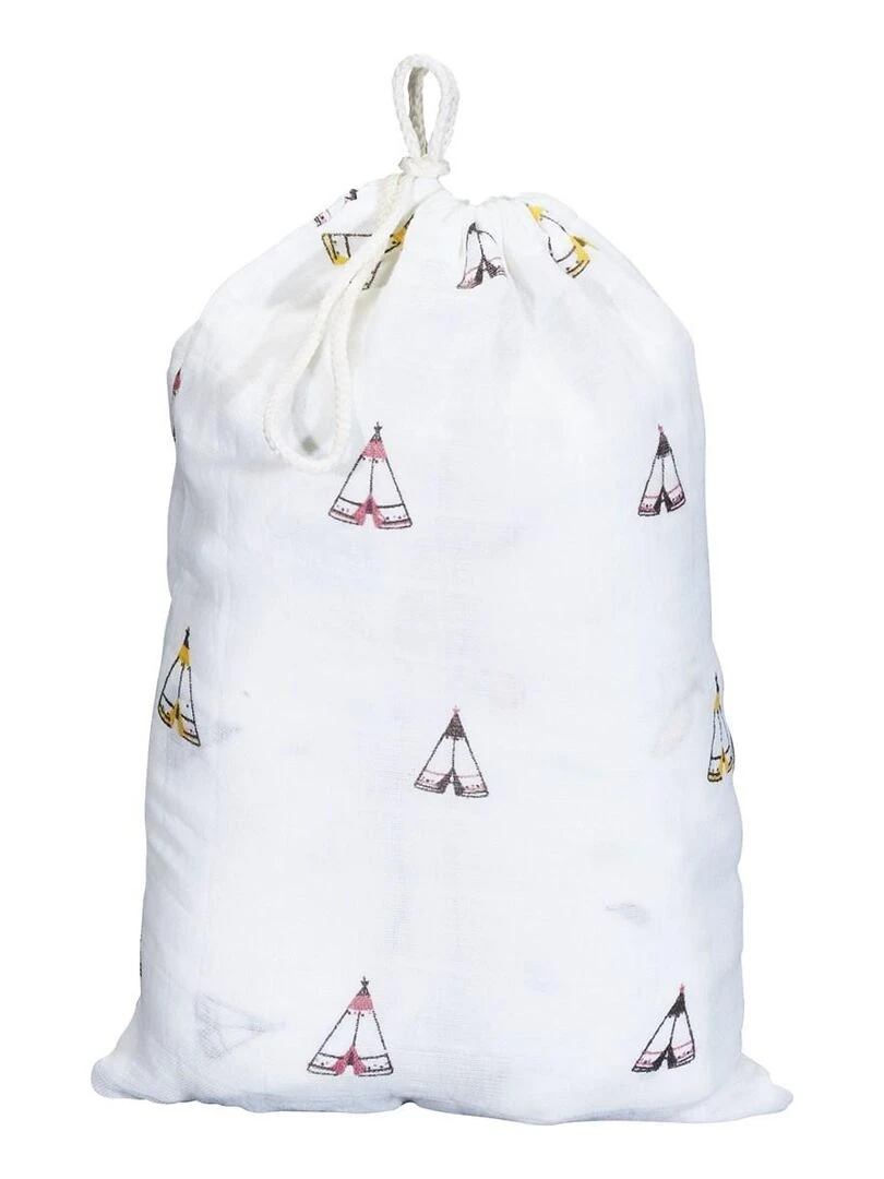 Draps housse 120x60 140x70 en coton bio blanc SAUTHON Blanc