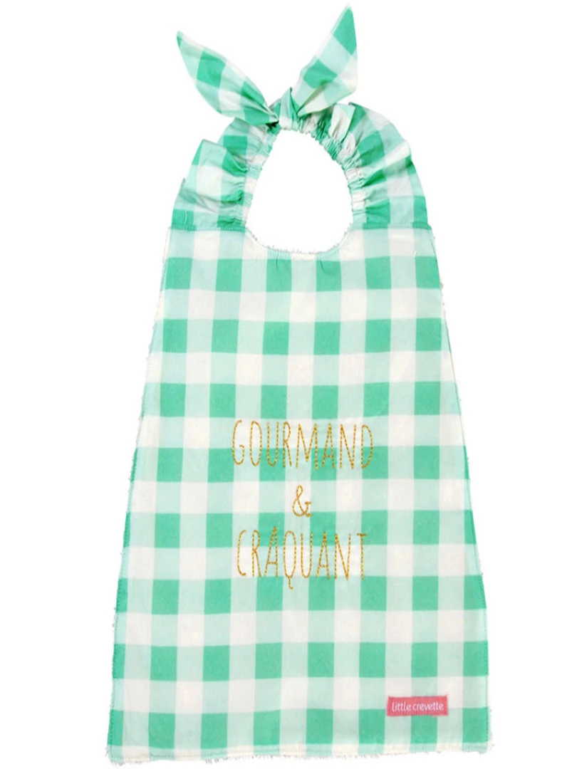 Bavoir Élastiqué Vichy Mente Vert