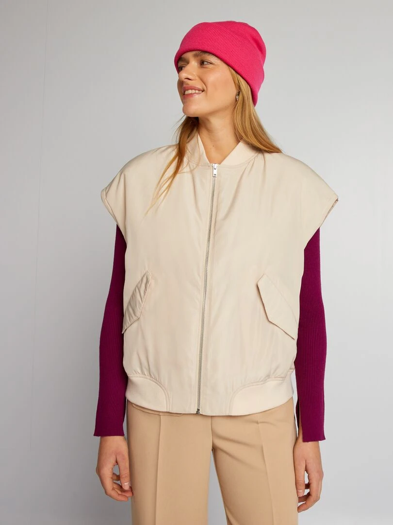 Veste sans manches avec poches Beige