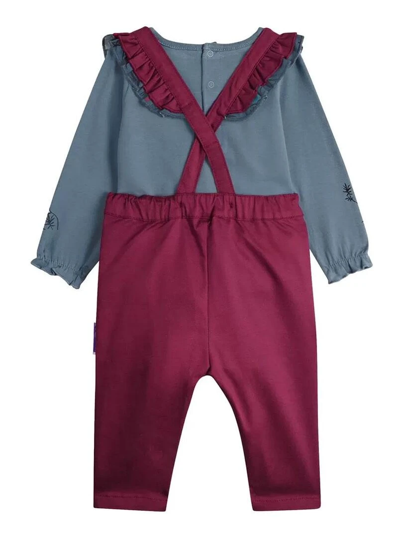 Ensemble salopette bébé et t shirt Samba Rouge