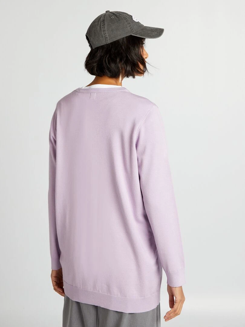 Pull fin coupe longue   Violet