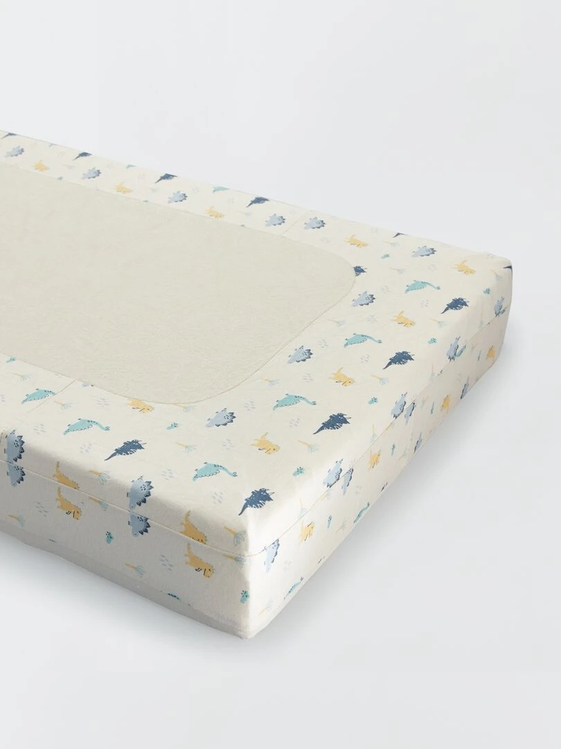 Housse de matelas à langer Blanc 'dino'