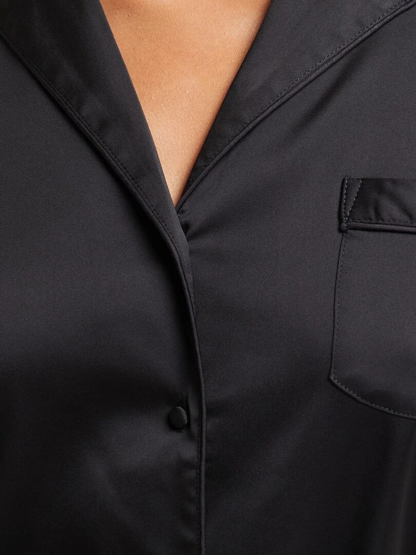 Veste satin Chimene   RougeGorge Lingerie   Noir