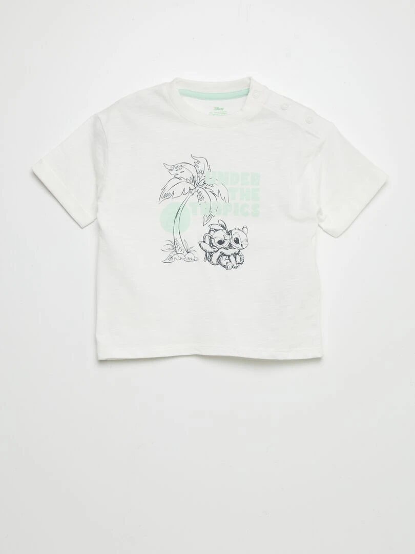 Ensemble t shirt + short 'Disney'   2 pièces   Blanc/vert