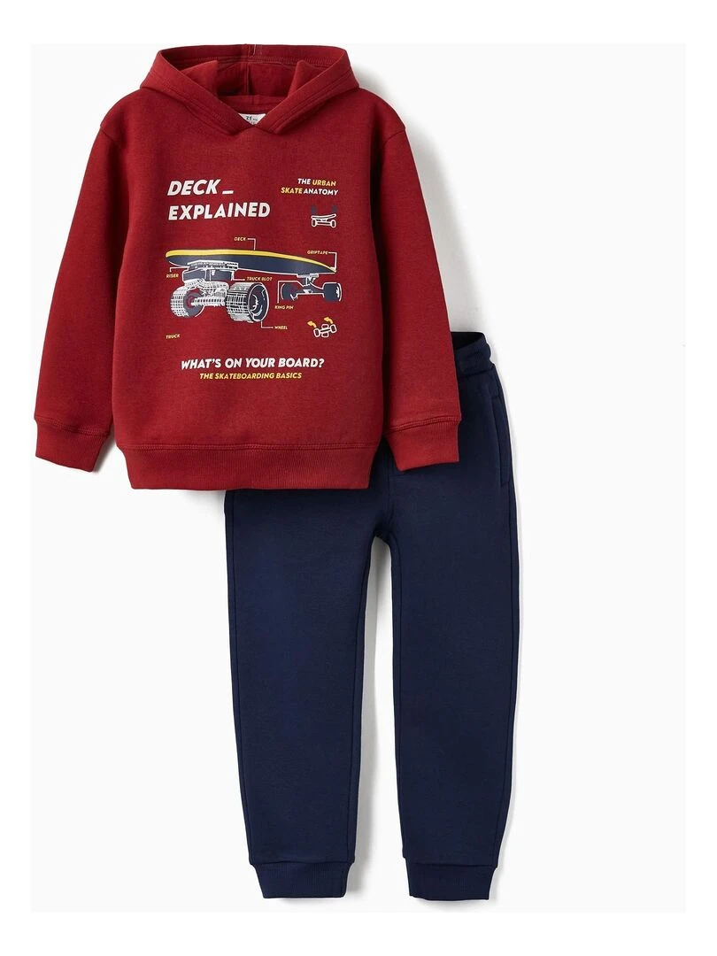 Pull + Pantalon en Molleton pour Garçon 'Skate' Skater's’ Dictionary Rouge foncé